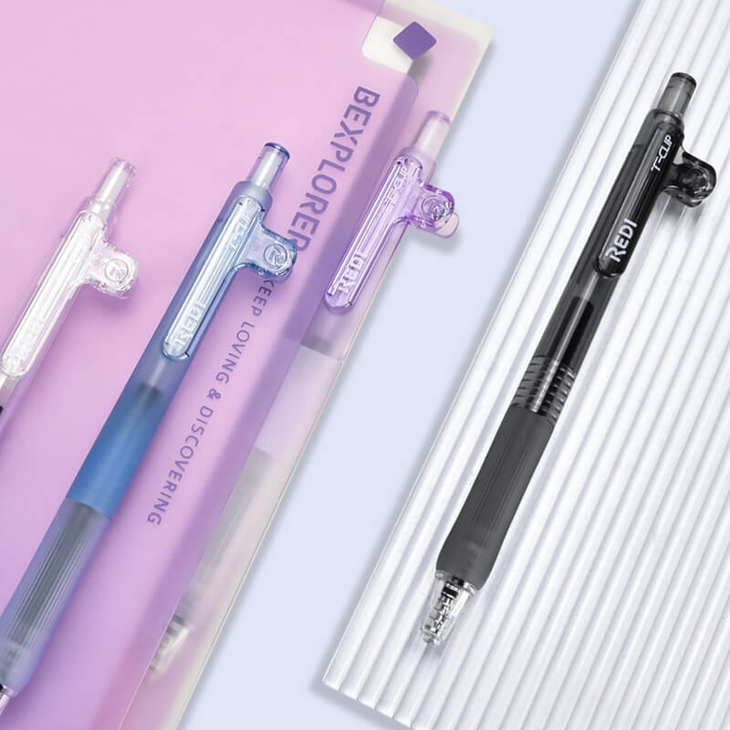 Bolígrafo de gel LPS ODM y OEM R-801 de 0,5 mm con clip para marcador