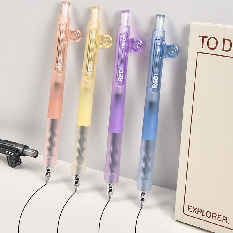 Bolígrafo de gel LPS ODM y OEM R-801 de 0,5 mm con clip para marcador