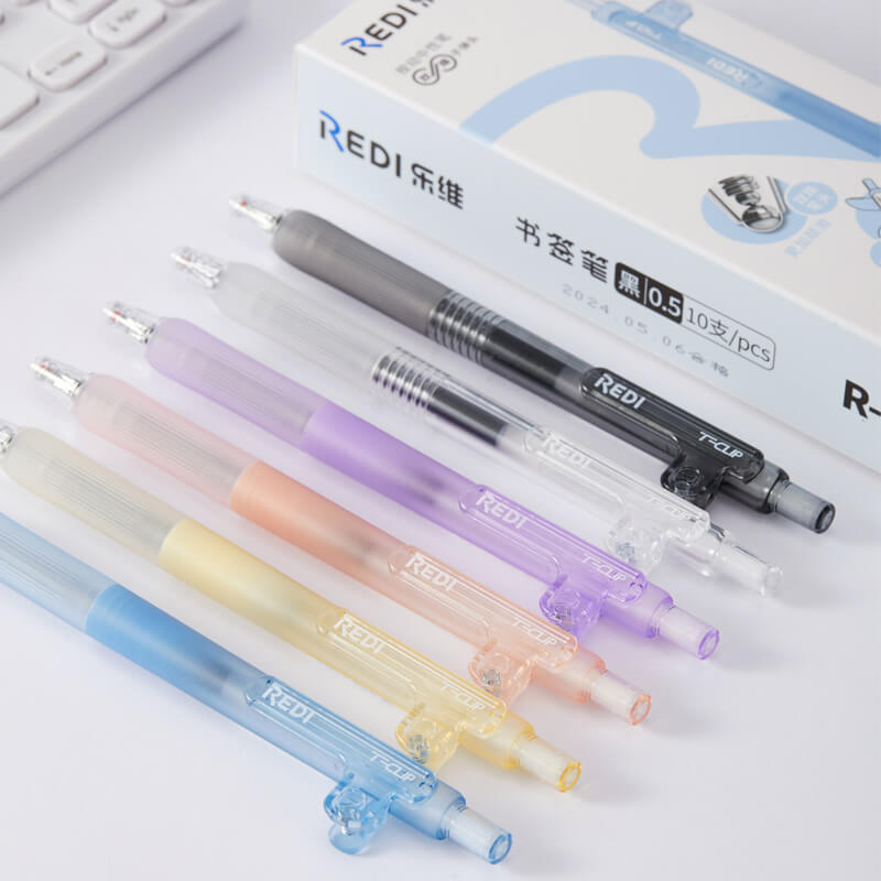 Bolígrafo de gel LPS ODM y OEM R-801 de 0,5 mm con clip para marcador