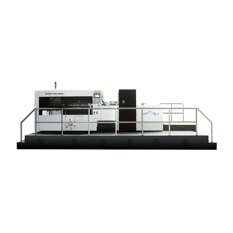 Lead edge feeder flat bed creasing and die cutting machine