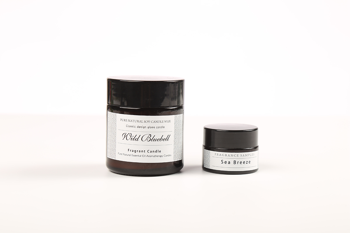Black Cream Bottle Soy Wax Scented Candle - Luxurious Aroma