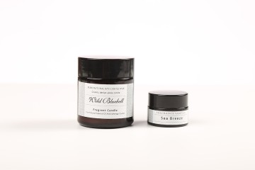 Black Cream Bottle Soy Wax Scented Candle - Luxurious Aroma