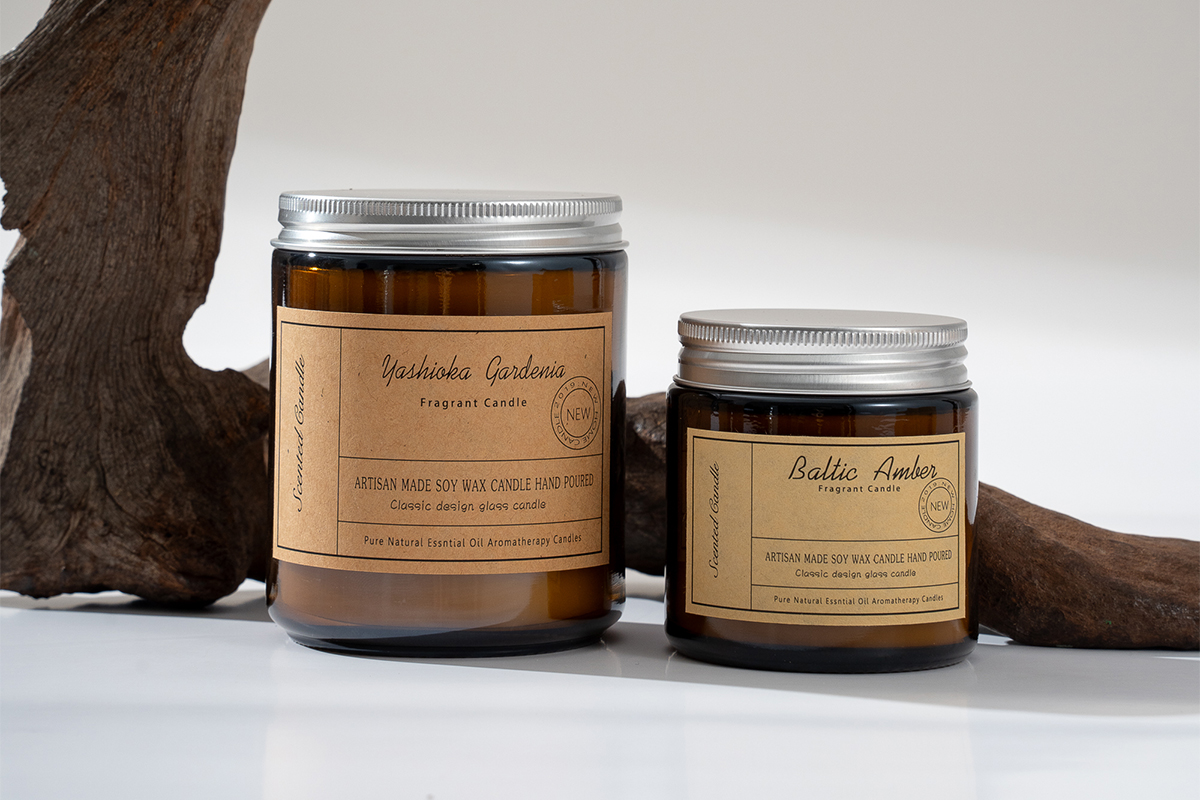 Soy Wax Scented Candles in Cream Brown Cup - Cozy Ambiance