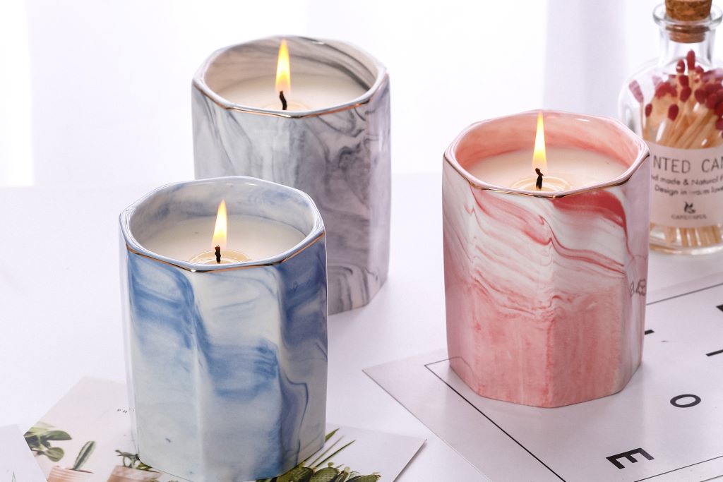 Plant-Based Aromatherapy Candle in Ceramic Octagonal Cup-1