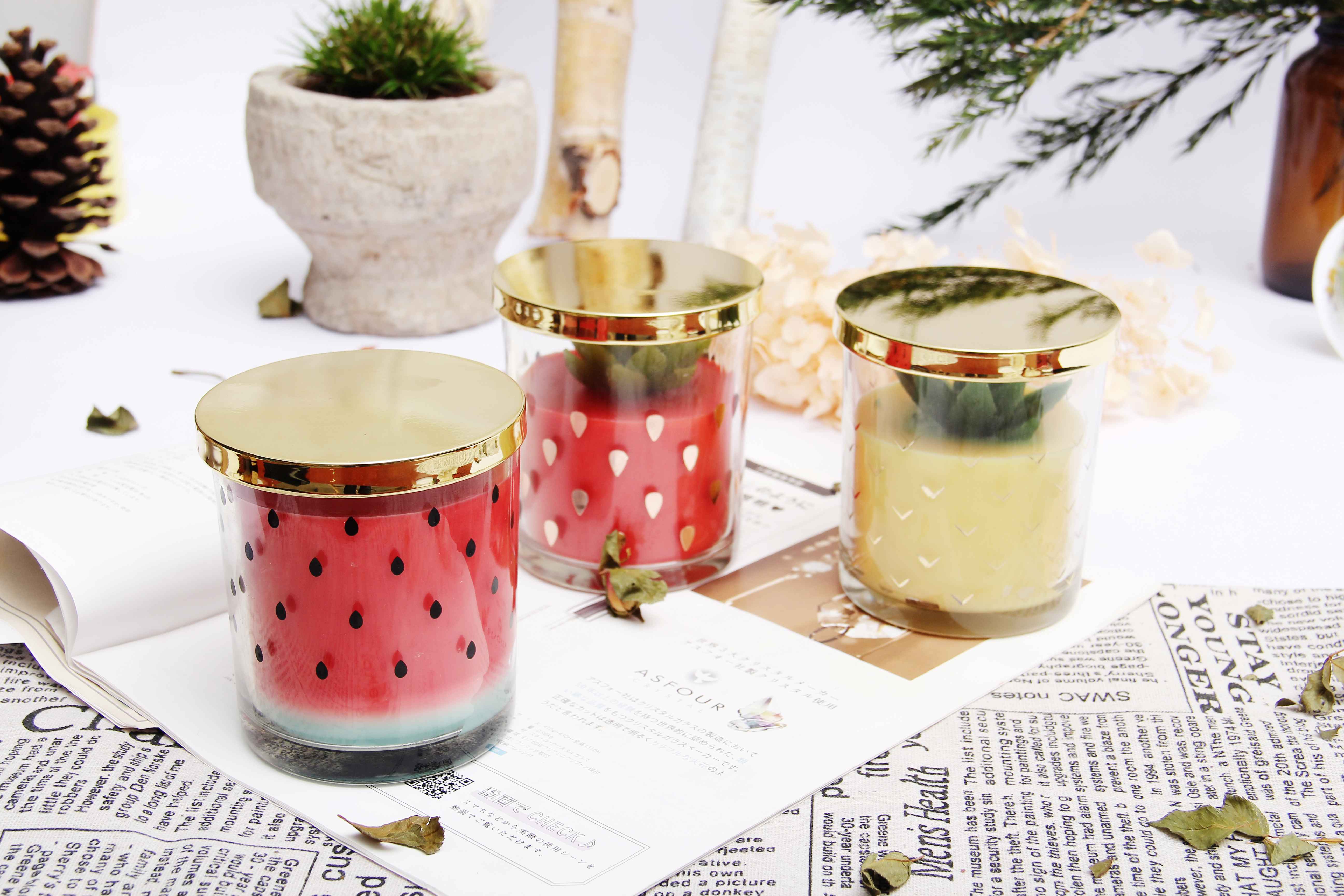 Creative Fruit Glass Candle - Soy Wax Aromatherapy Gift