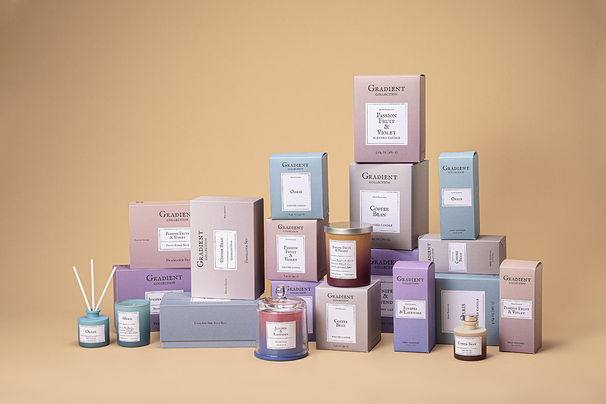 Gradient series Soy wax Scented candle Reed diffuser Gift set
