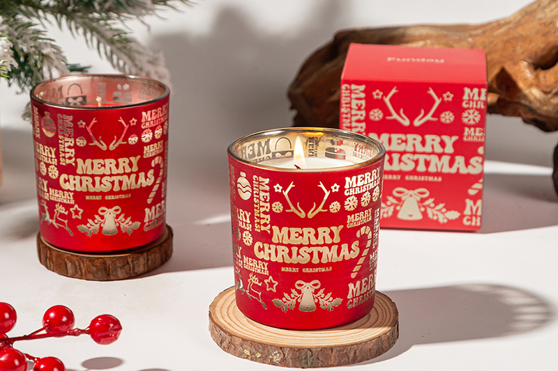 Laser Hollowing Soy Wax Scented Candle for Holiday Decor
