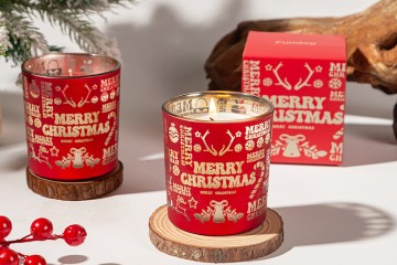 Laser Hollowing Soy Wax Scented Candle for Holiday Decor