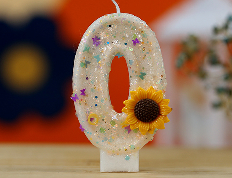 Creative flowers Digital birthday party atmosphere candle