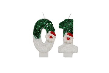 Creative Green White Santa Candle Red Hat Snowman Christmas digital candle