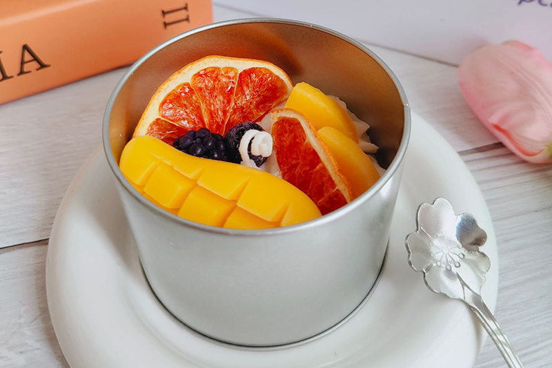 Creative Tin Dessert Cake Soy Wax Scented Candle by Grapefruit mango Decor