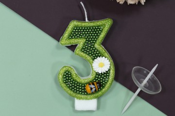 Creative flowers Honey digital birthday cake decorated candle