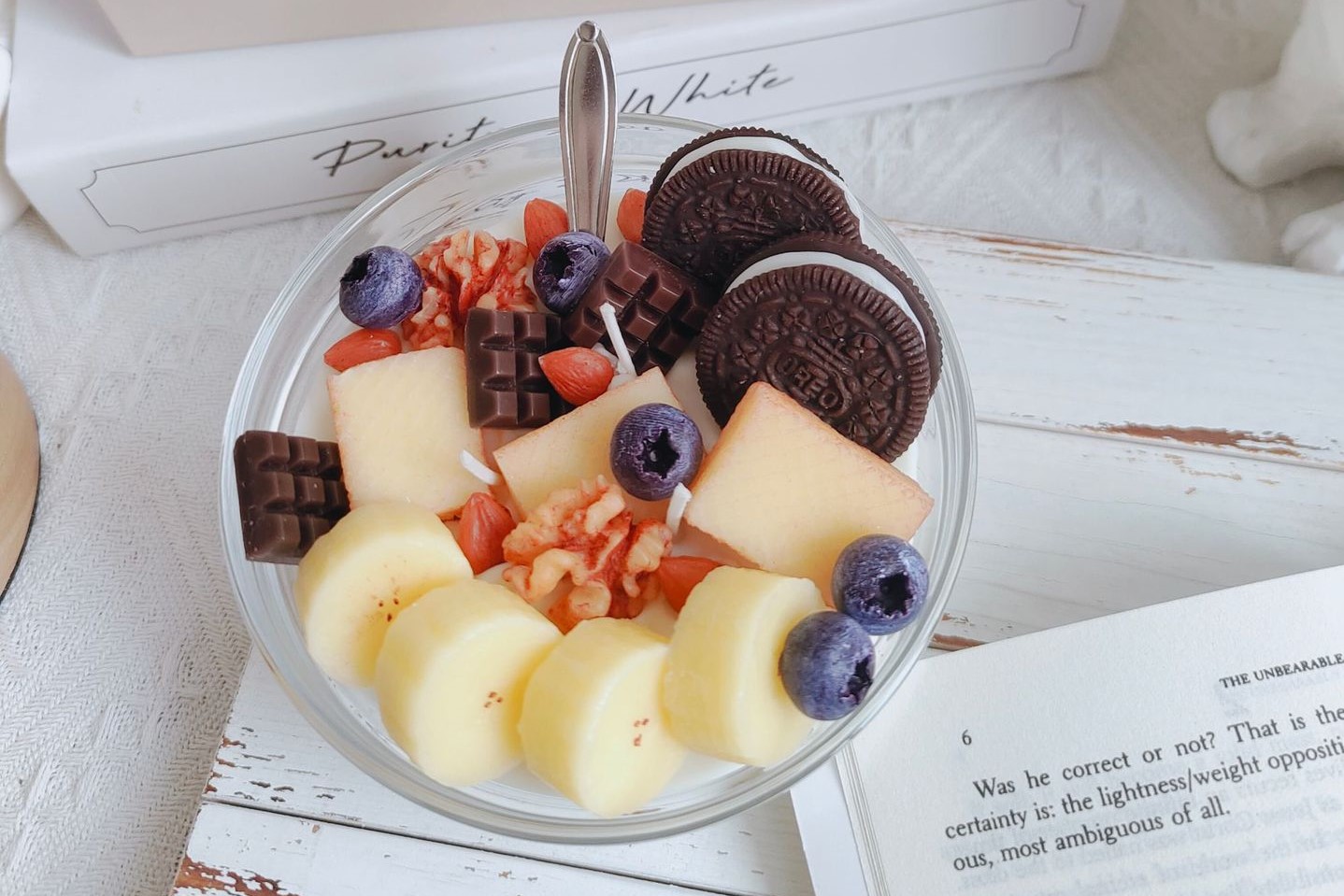 Banana Oreo Bowl-Shaped Scented Candle for Cozy Ambiance