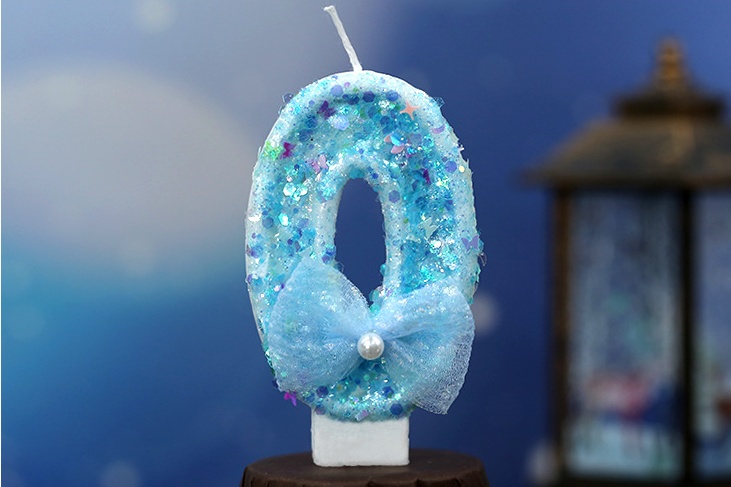 Custom Colorful Blue bowknot Creative Birthday candles Cake Candle