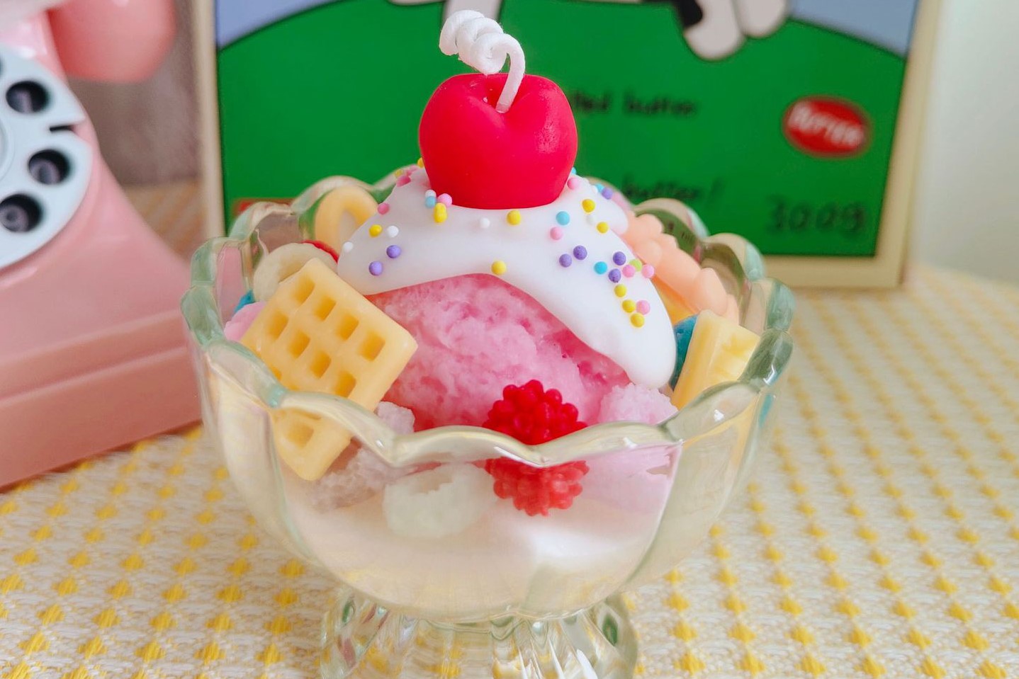 Cherry Ice Cream Scented Candle - Fun & Decorative Shape
