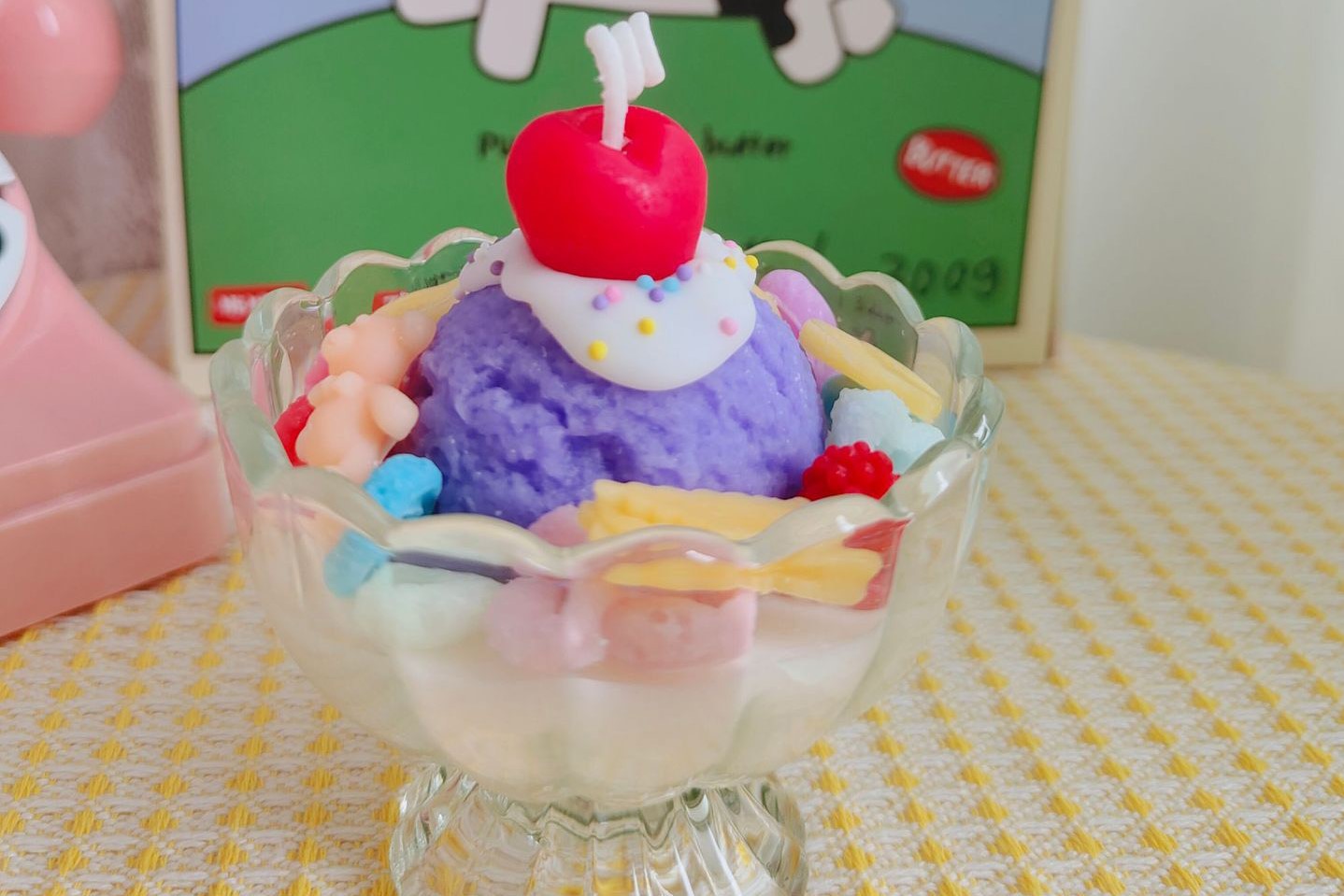 Cherry Ice Cream Scented Candle - Purple