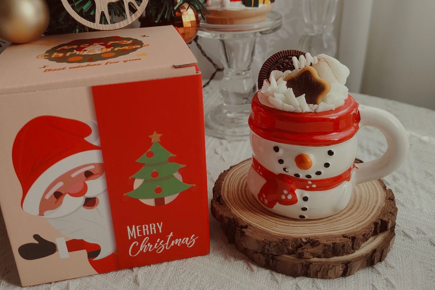 Oreo Xmas Snowman Ceramic Mug Scented Candle