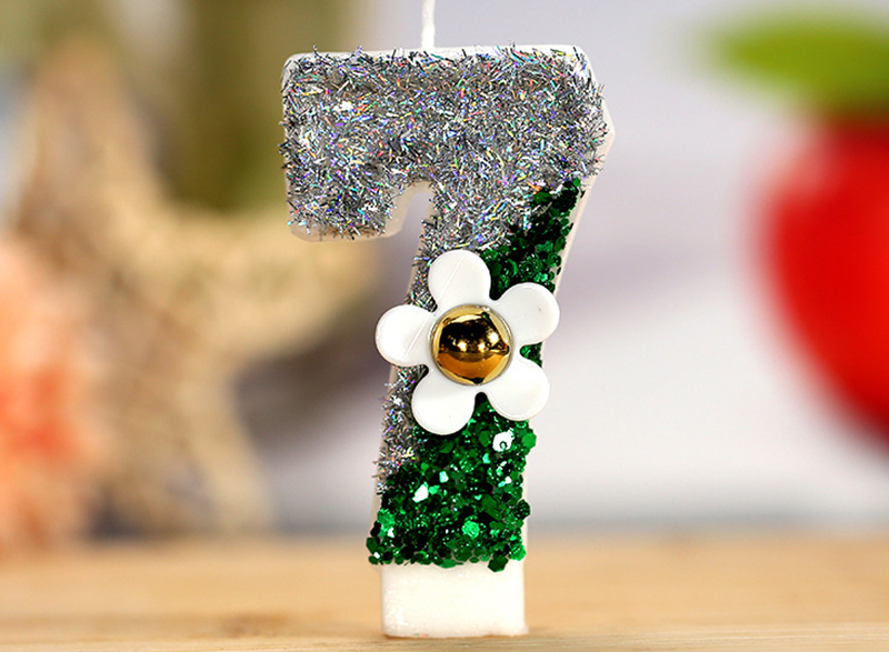 Creative flower birthday cake digital candle for decoration