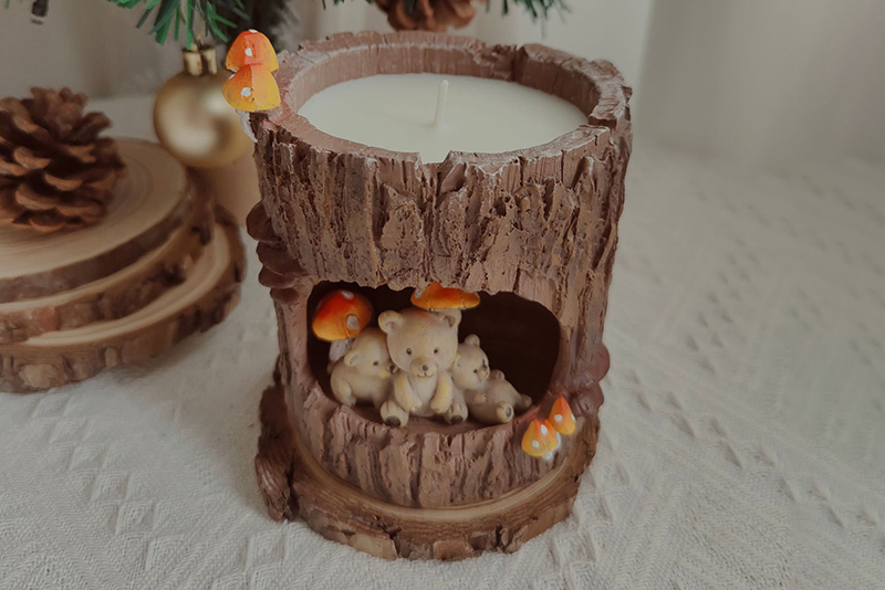 Mori tree hole Bear handmade lovely scented candle