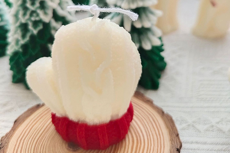 Christmas Creative red gloves scented candle for Scene decor