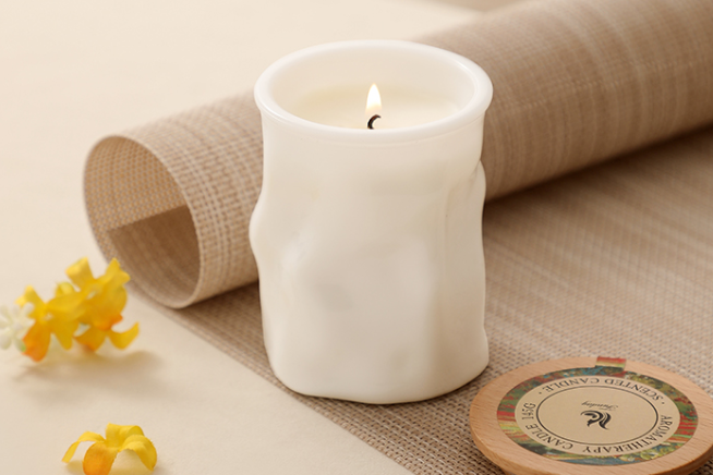Elegant White Porcelain Lava Candle Holder - Premium Design