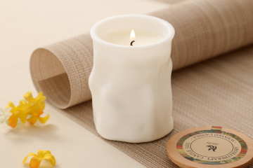 Elegant White Porcelain Lava Candle Holder - Premium Design