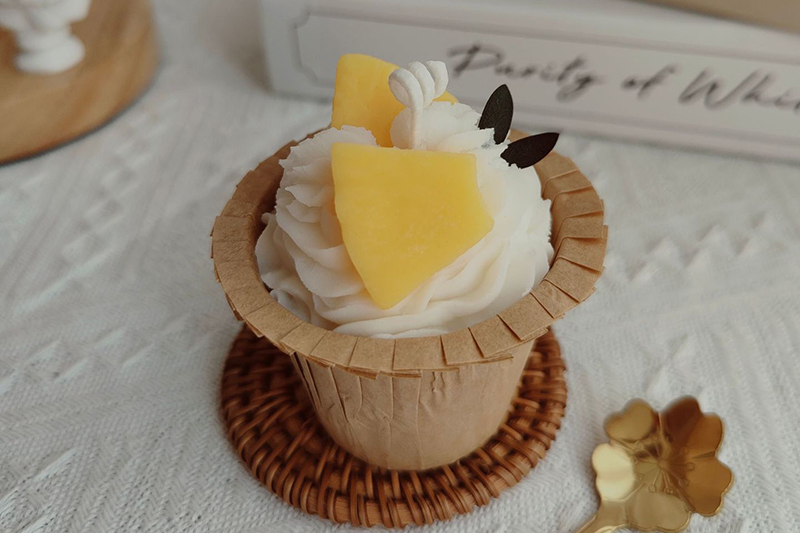 Novelty Pineapple Cupcake Dessert Soy Wax Scented Candle