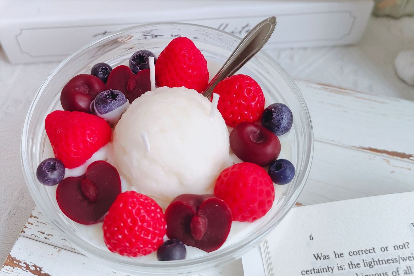 Strawberry Cherry Bowl Shaped Aromatherapy Candle