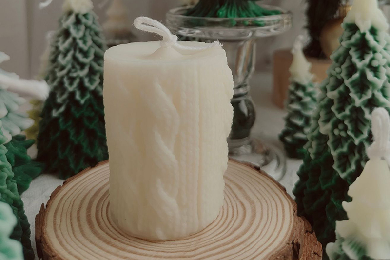 Christmas creative handmade white  wool shape scented candle for decor