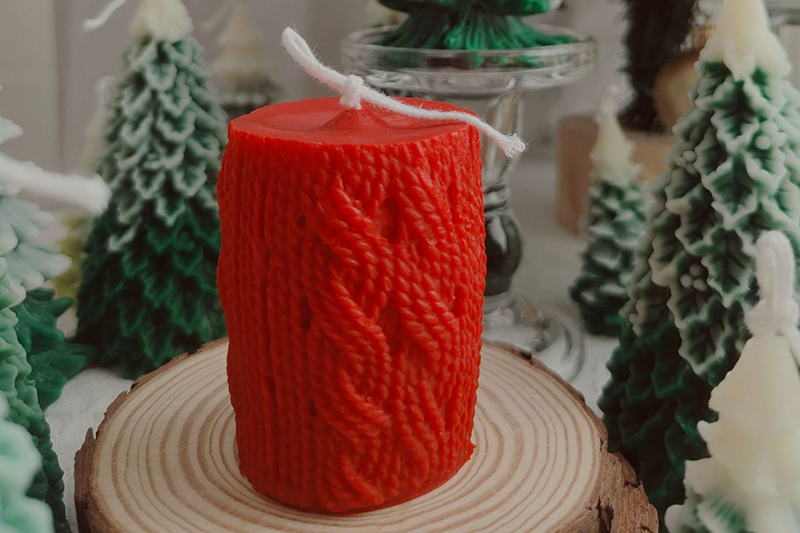 Christmas creative novelty handmade red wool shape scented candle for decor