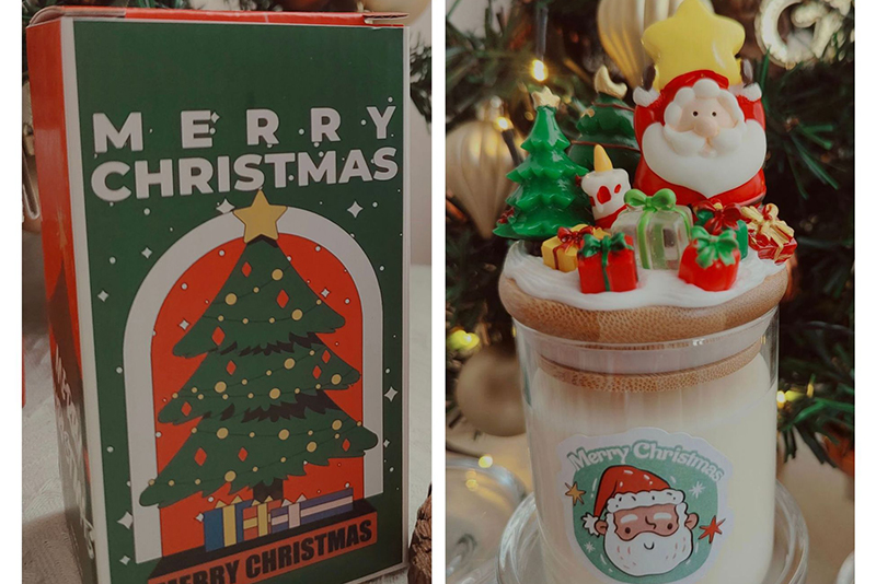 Creative novelty Santa decorating scented candle with star Decor