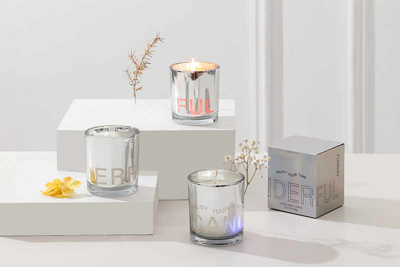 Built-in Gradient LED Laser Engraved Scented Candle Gift