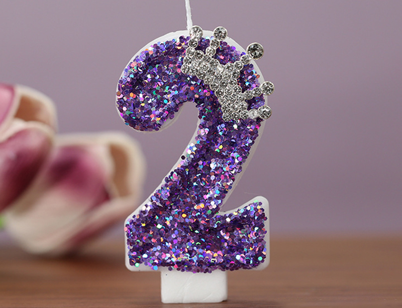 Creative Digital Candle Crown Princess Cake Decoration Candle