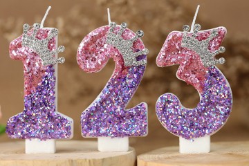 Creative color-changing digital Princess Crown birthday candle
