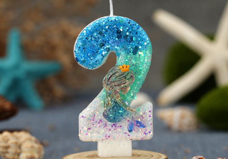 Creative Ocean Beach Crown Mermaid Digital Birthday Candle