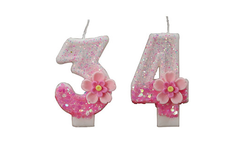 Creative pink flowers adorn digital birthday cakes decorate candle