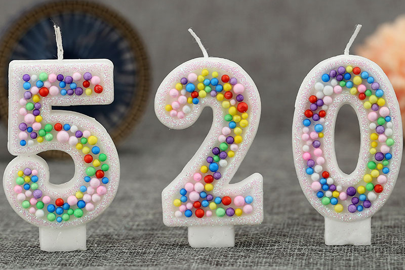 Creative colorful balls zero to nine number birthday candle