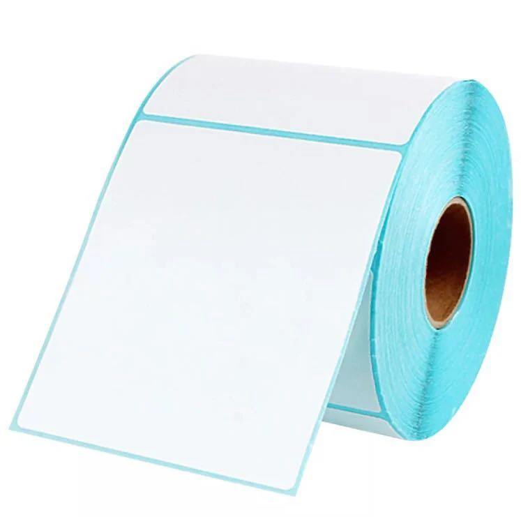 Customized size  100*150 mm thermal transfer label print with ribbon blue backing paper