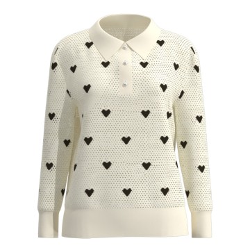 Women's Long-Sleeve Wool Polo Shirt