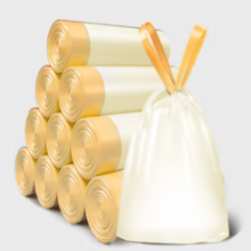 HDPE No-tear Drawstring Garbage Bag Factory Supply Trash Bag PE Plastic Bag For Home