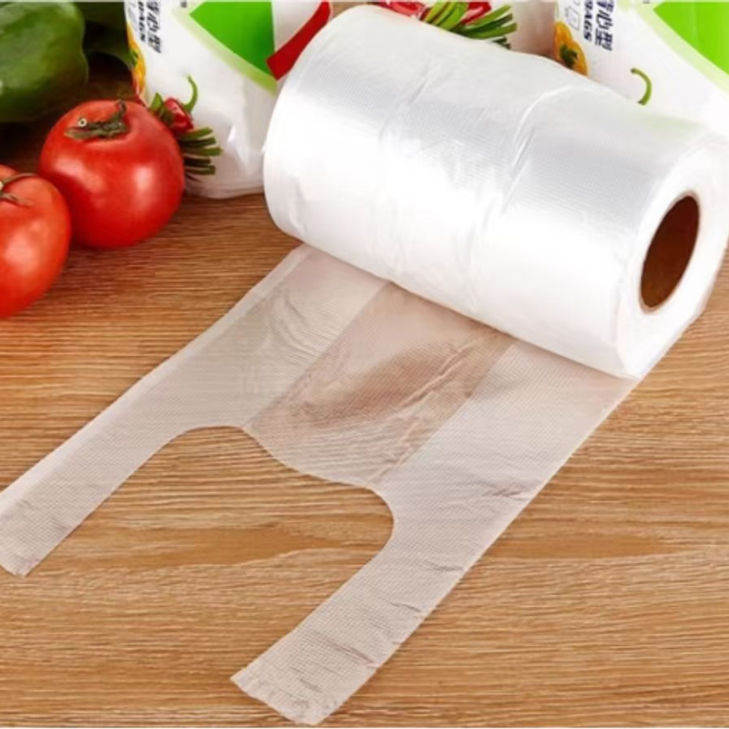 Custom Printed Transparent HDPE/LDPE T-Shirt Plastic Bag on Roll