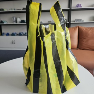 Disposable PE Stripes Color Plastic vest Bag For Shopping