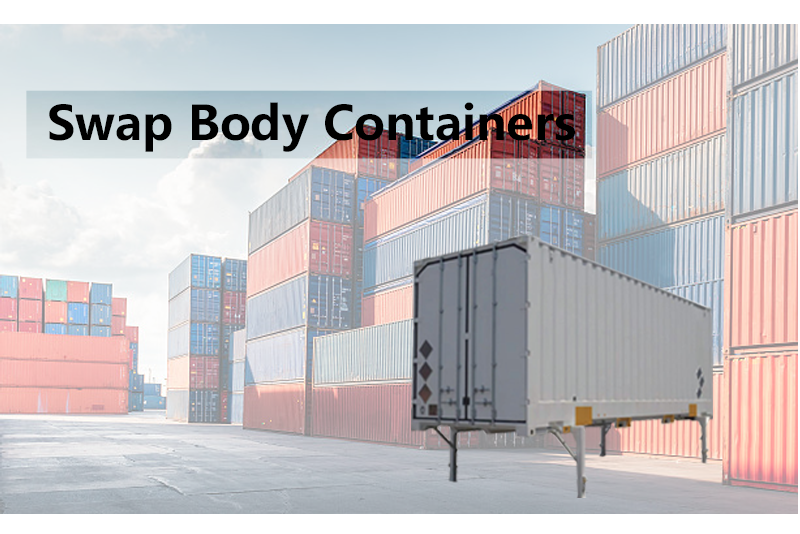 Efficient transshipment containers for intermodal transport: swap containers
