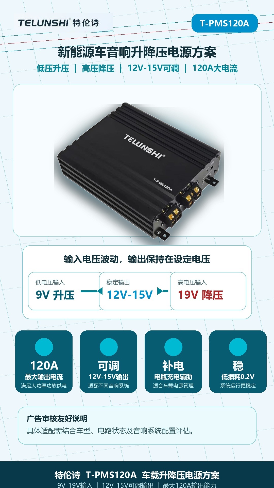 TELUNSHI Car Audio Voltage Stabilizer