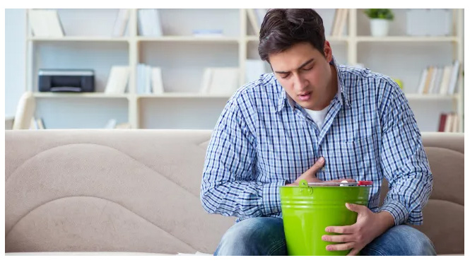 Absorption of excessive podophyllotoxin can lead to  nausea