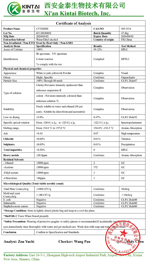 Cytisine Powder COA