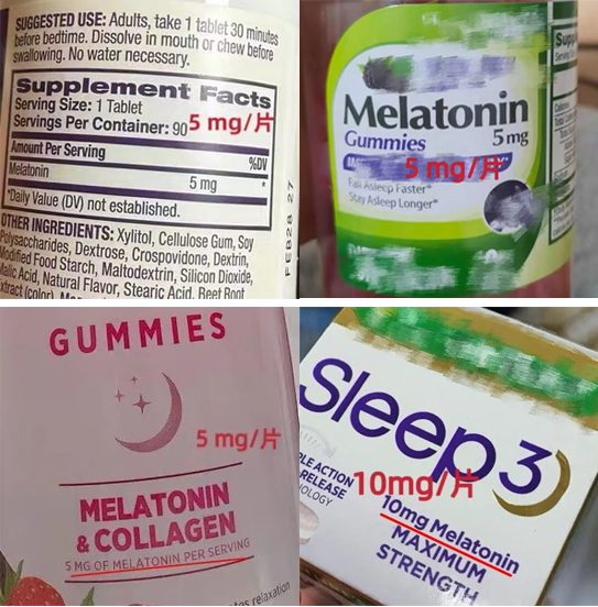 Melatonin market product dosage