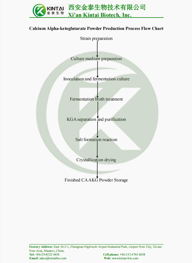 Calcium Alpha-ketoglutarate Powder Production Process Flow Chart