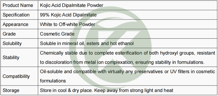 Kojic Acid Dipalmitate Powder Information