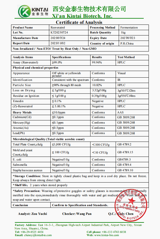 Resveratrol COA